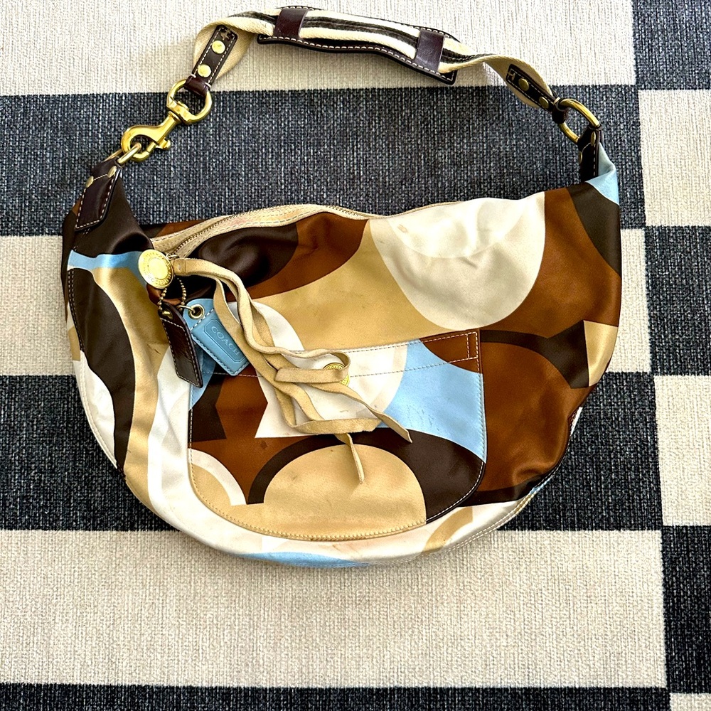 Coach satin hobo bag